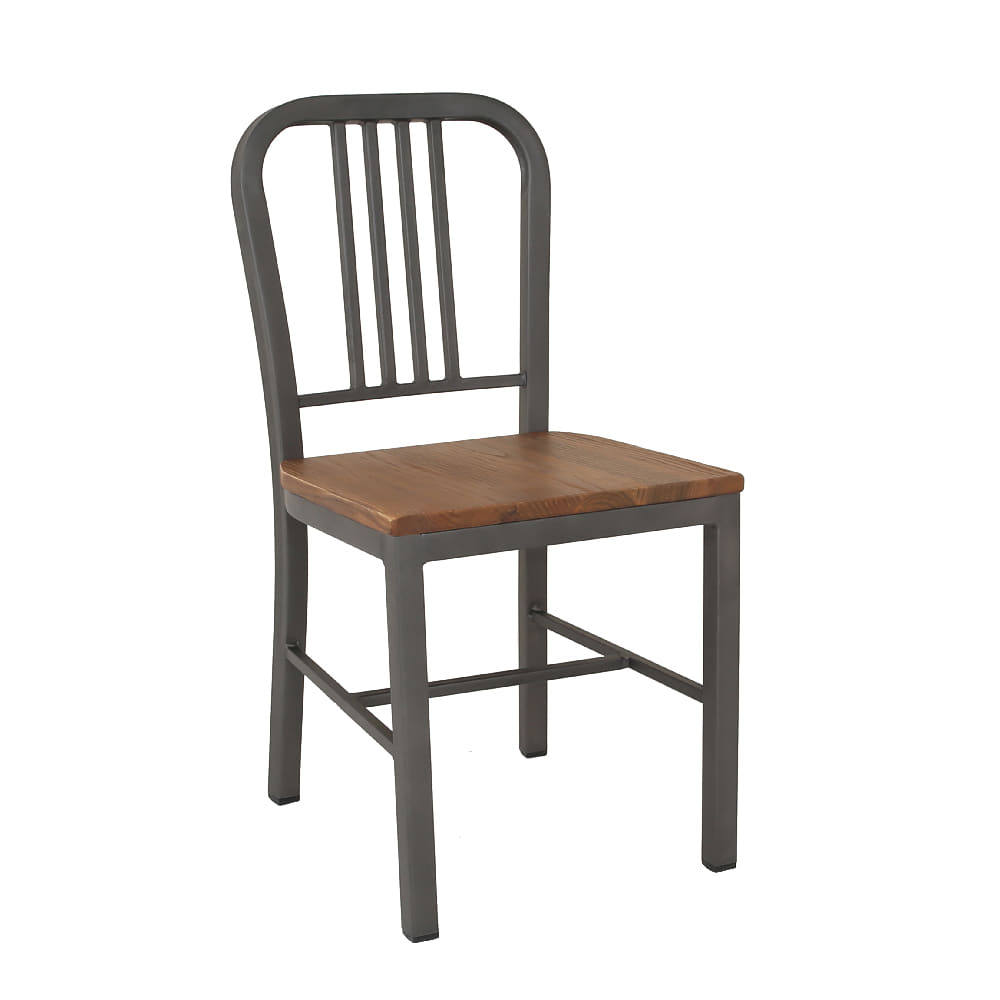 STEEL NAVY CHAIR WITH WOOD SEAT (AJ-M502-18)