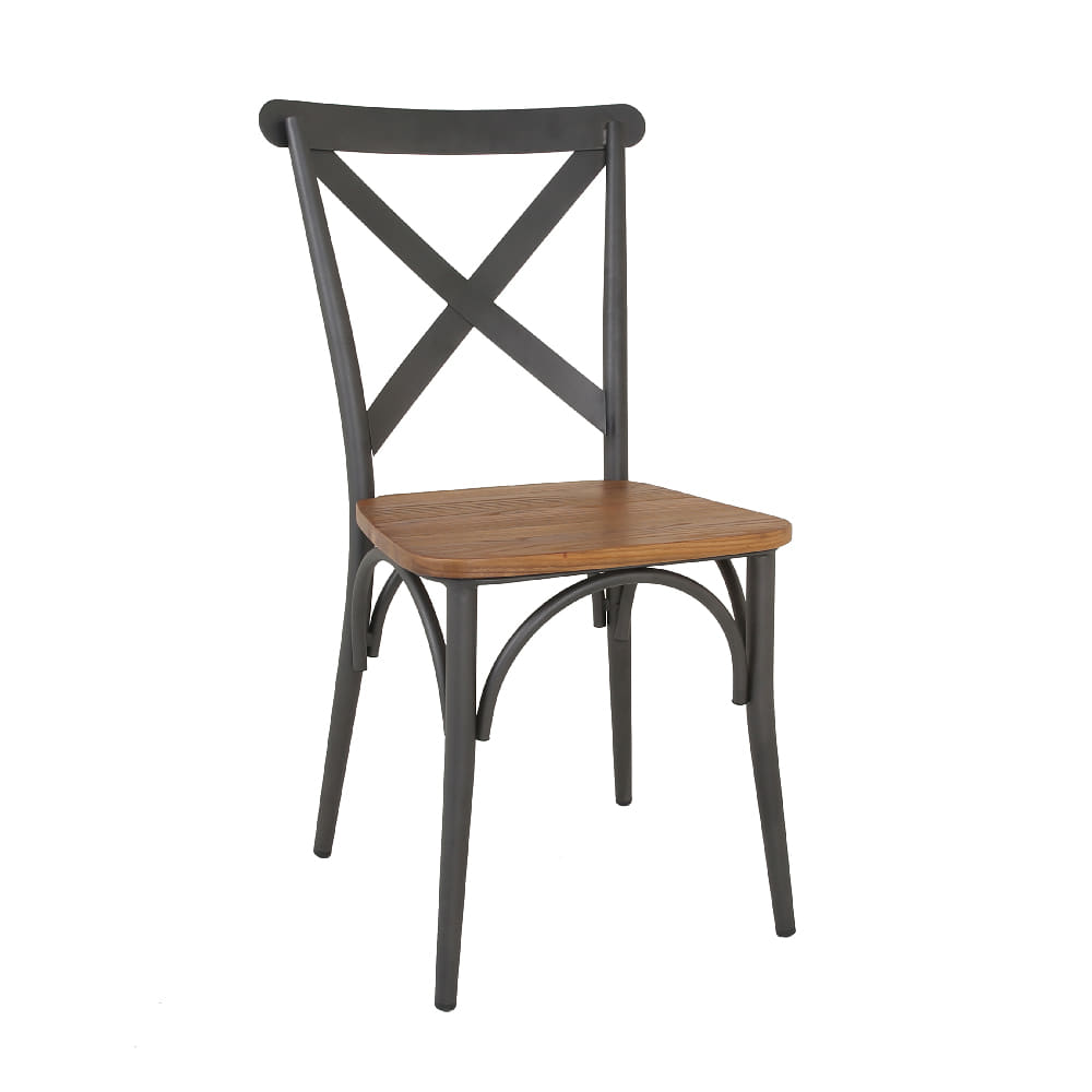 STEEL TUBE CHAIR WITH WOOD SEAT (AJ-M521-18)