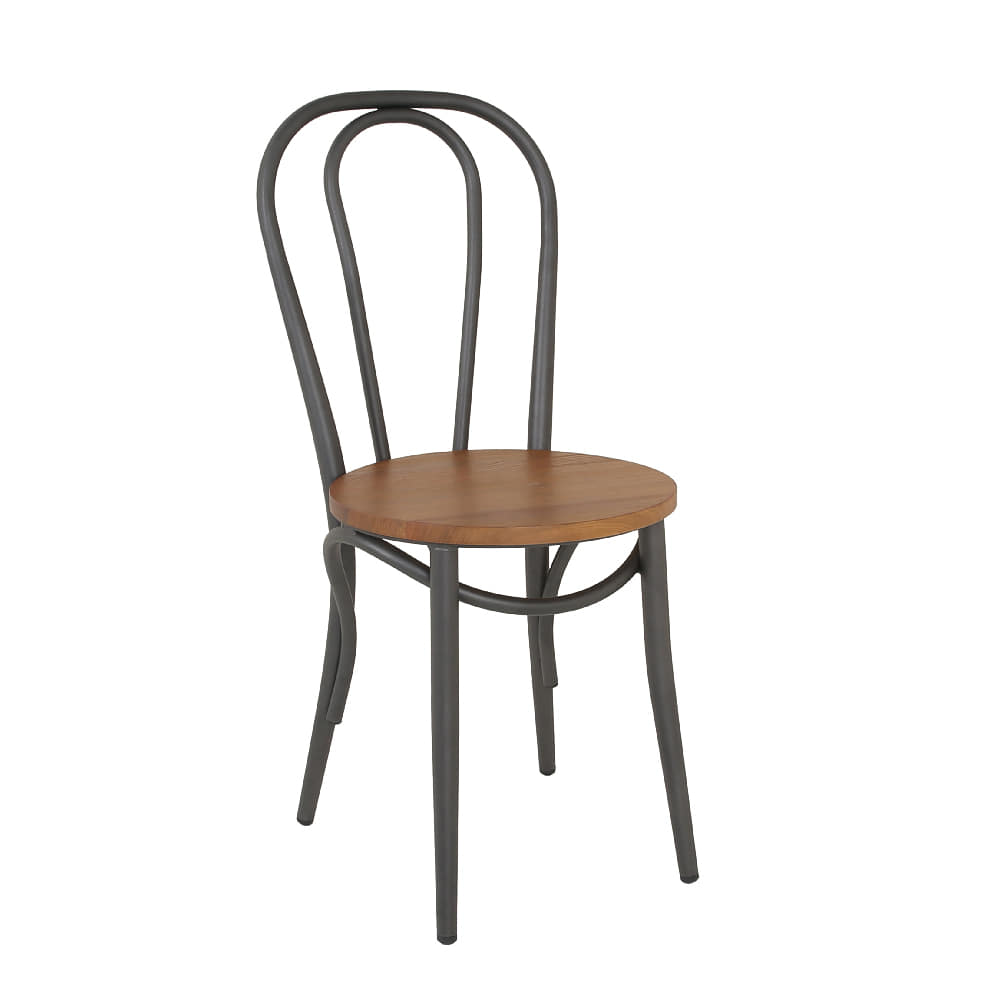 STEEL TUBE CHAIR WITH WOOD SEAT (AJ-M501-18)