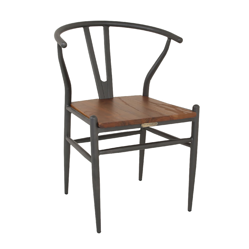 STEEL CHAIR WITH WOOD SEAT (AJ-M522)