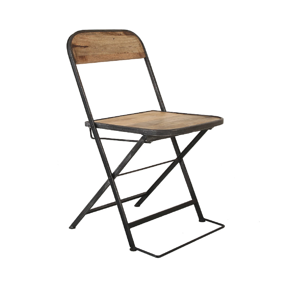 IRON FOLDING CHAIR WITH WOODEN SEAT (HEWK-008)