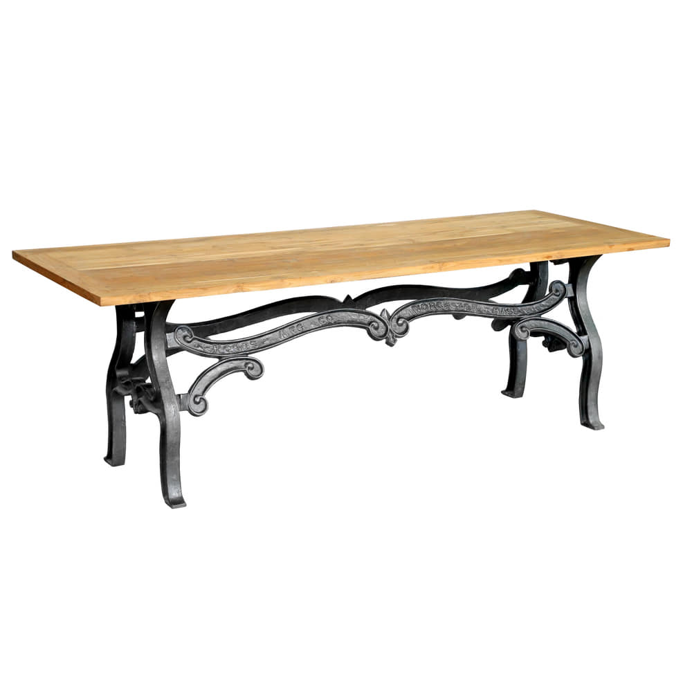 IRON/WD TABLE WITH TEAK TOP (JP-T001)
