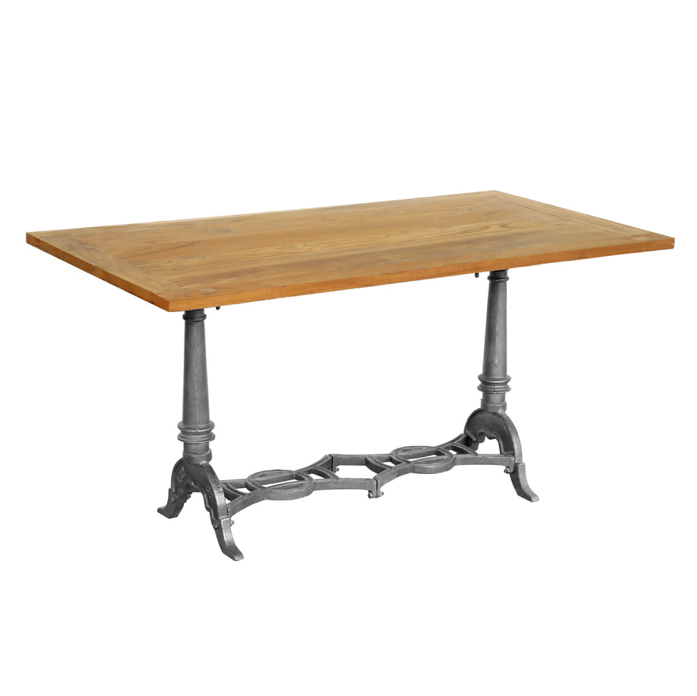 IRON/WD TABLE WITH TEAK TOP (JP-T006)